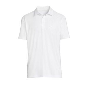 GEORGE Mens Polo Shirt Size 3X 54-56 White Short Sleeves 98% Cotton 2% Spand New